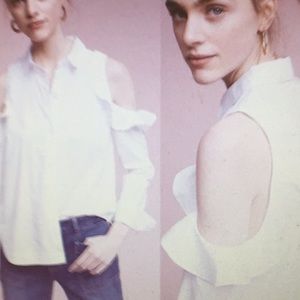 Anthropologie open shoulder blouse